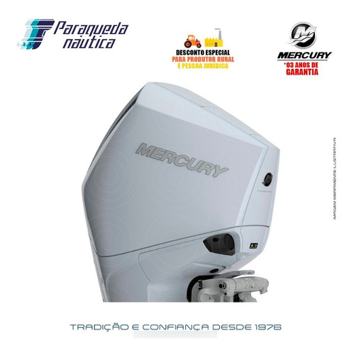 Imagem 7 de 11 de Motor De Popa Mercury 4 Tempos 300hp Cxl V8 Dts Branco