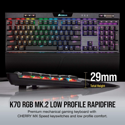 Teclado Corsair K70 Rgb Mk.2 Cherry Mx Low Profile Speed