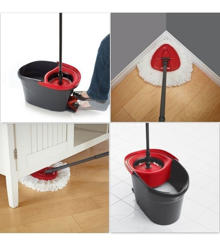 Imagen 4 de 7 de Balde Escurridor Centrifugo Vileda A Pedal Mopa Microfibra