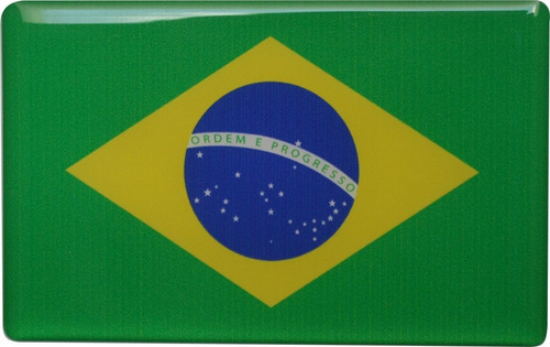 2 Adesivo Bandeira Brasil Resina Resinada Carro Frete Grátis