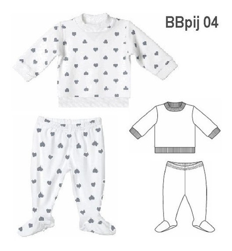 ( Moldes De Ropa)  Pijama 2 Piezas Bebe 0904