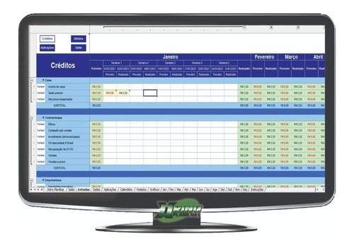 Empresarial- Fluxo De Caixa Planilha Planejamento Financeiro