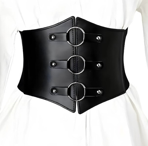 Cinto Corset Elástico Largo Com Fivela De Três Círculos (f)