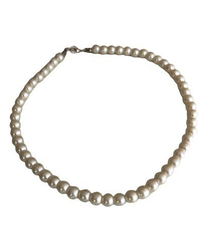 Collar De Cadena Clavícula Con Perlas Sintéticas 8mmx 45cm