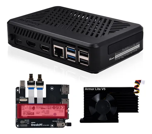 Caja Geeekpi Deskpi Lite Pi5 Con Enfriador Y Hdmi