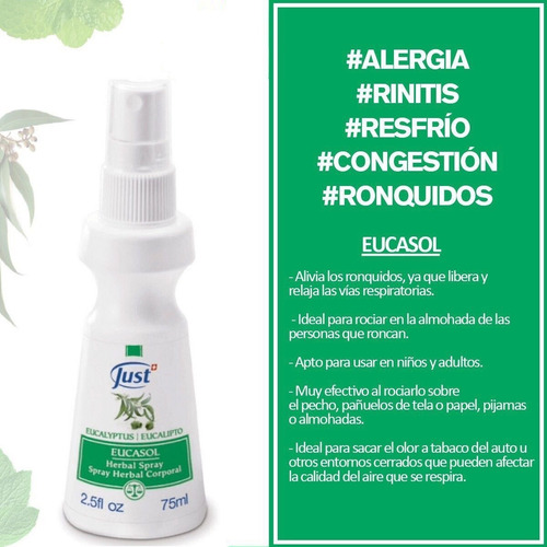Imagen 4 de 5 de Eucasol Spray Swiss Just 75 Ml + Envio