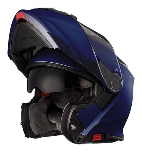 Capacete X11 Turner Solides Rococop Articulado Escamoteável Cor Azul Tamanho do capacete 60