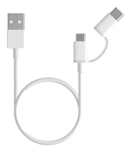 Cable Xiaomi Usb A Tipo C Y Usb Micro 2 En 1 Original 100cm Blanco