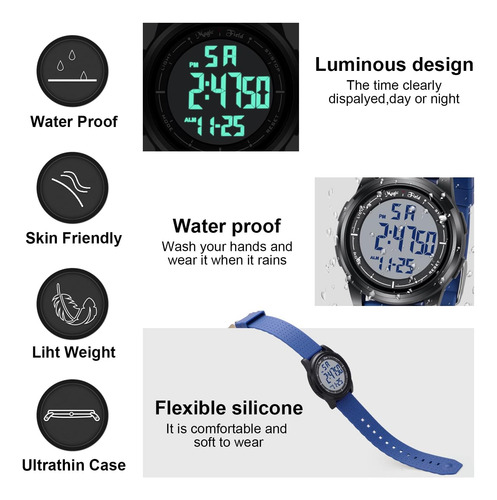Manchda Reloj Digital Para Hombres Mujeres Deportes Reloj Ul