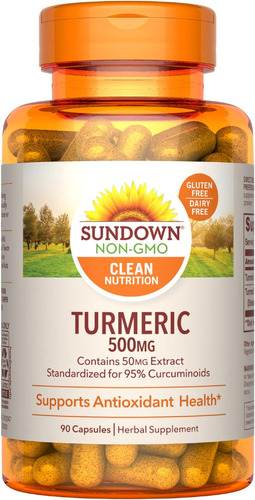 Curcuma 500 Mg Sundown Salud Antioxidante 90 Capsulas