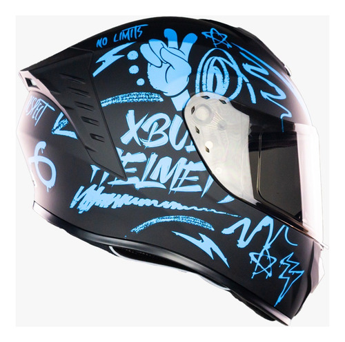 Casco Edicion Especial Xbull Vibes Azul Deportivo Certificad