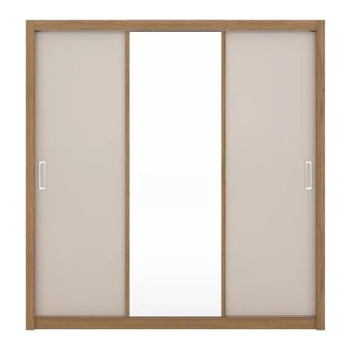 Placard Ropero 3 Puertas Corredizas Con Espejo Blanco