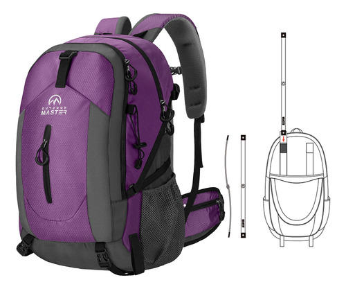 Outdoormaster Mochila De Senderismo De 50l Con Soporte De Al