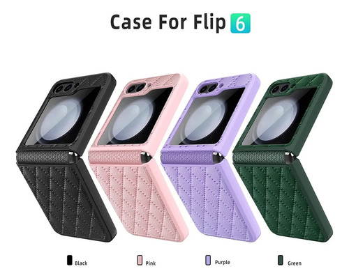 Funda De Lujo Cuero Ecológico Para Samsung Z Flip 6 Rosa