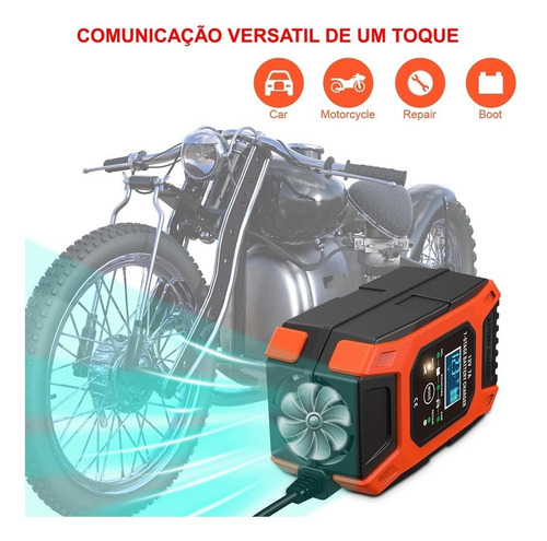 Imagem 4 de 8 de Carregador Bateria Carro Moto Eletronico 12v 24v 7ah Auto