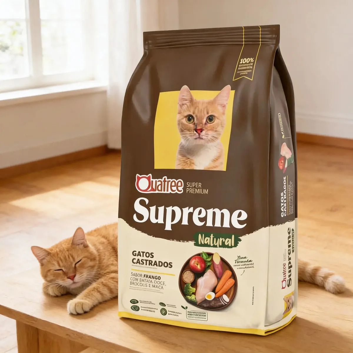 Ração Quatree Supreme Gatos Castrados Frango 10.1kg