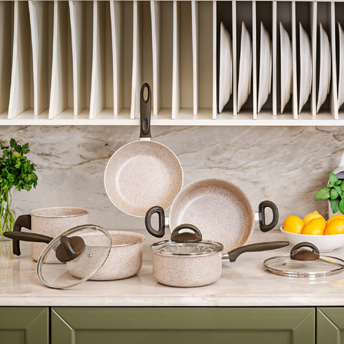 Jogo De Panelas Antiaderente/ceramica/alumíno/brinox 5pçs