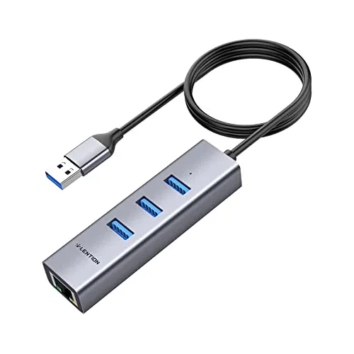 Hub Usb 3.0 De 3 Puertos Lention Con Adaptador Gigabit Ether