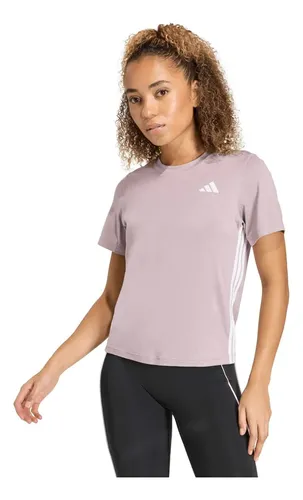 Camiseta Feminina De Treino Essentials 3-stripes adidas Púrpura Estampa Localizada S Lisa
