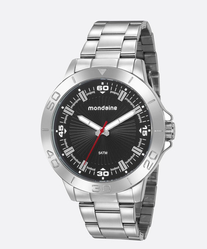 Relógio Masculino Prata E Preto Mondaine 76757g0mvne1