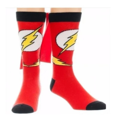 1 Par Meia The Flash Com Capa Da Bioworld Tamanho Adulto