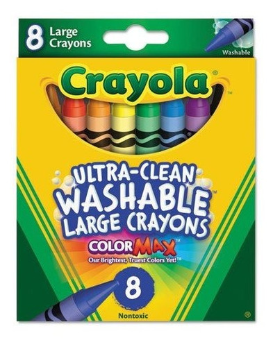 Crayones Lavables Grandes, 8 Colores