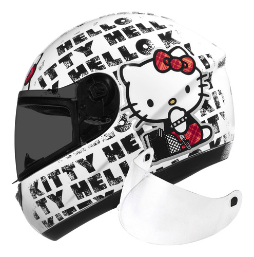 Capacete Peels Spike Hk Punk Branco/preto+viseira