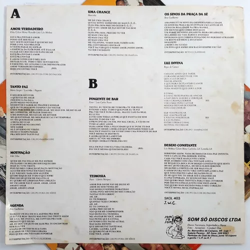 LP - Só Pra Contrariar Volume 1 - Vinil e Capa muito b