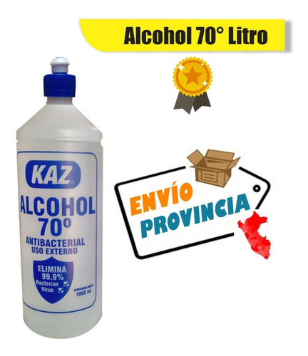 Alcohol De Litro 70 Grados Kaz Paramo Alkofarma Promafa Aky
