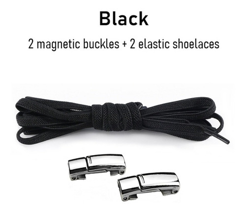 Pasador Zapatilla Elastico + Seguro Magnetico (negro) - D943