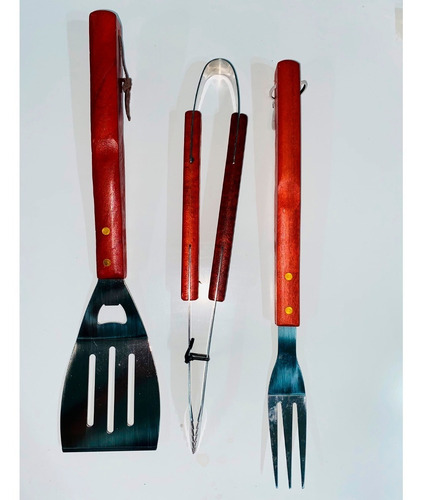 Set De Cuchillos De Asado - Acero Cubierto De Madera