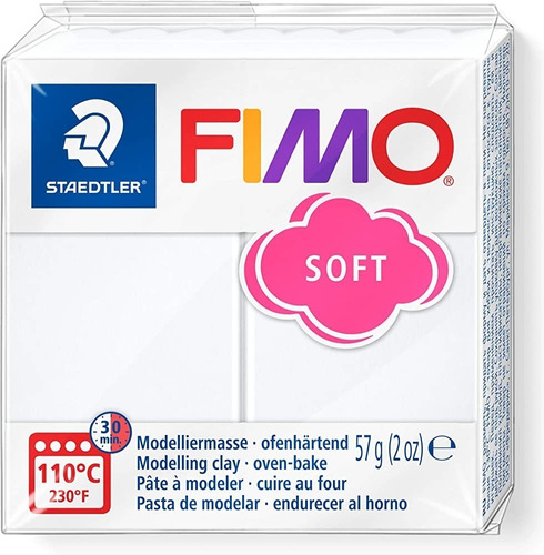 Fimo Soft Masa Moldeable Arcilla Polimerica X 56 Gramos Color 0 Blanco