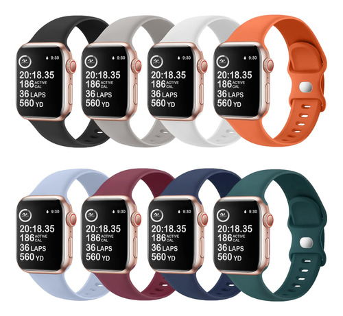 Oribear Pack 8 Correas P/ Apple Watch 7 6 5 4 3 2 1 Se