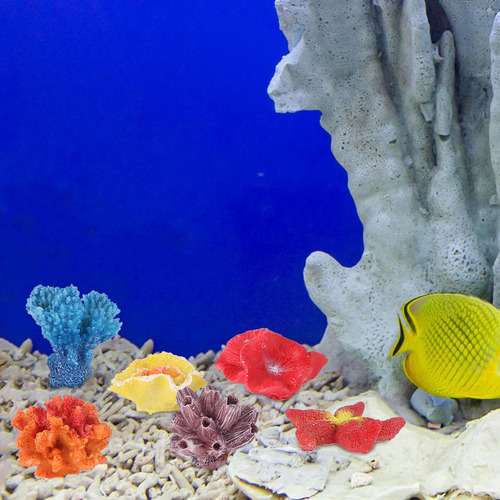 Ueetek, 6 Unidades, Multicolor, Decoración De Acuario, Estre