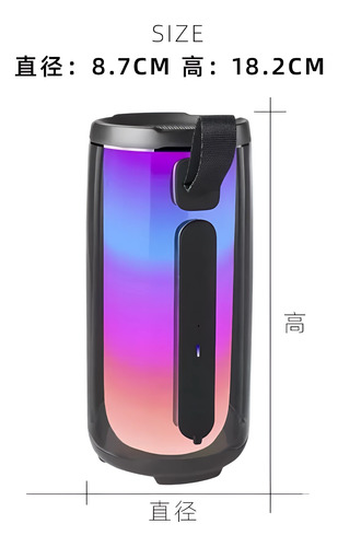 Bocina Bluetooth Portátil Luz Led Impermeable Super Bass Negro