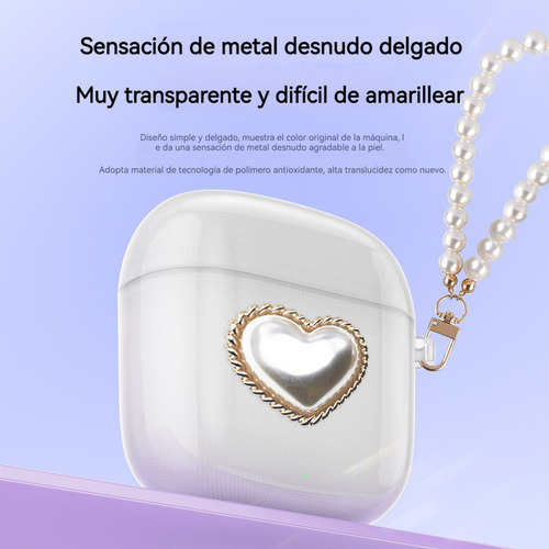 USDILU Funda Case Para Huawei Freebuds Se 3 / 2 con Pulsera joyería Uso Carcasa Silicona Mujer Niñas Color Transparente con Llavero Soporte Cover Espesamiento