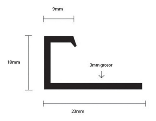 Imagen 2 de 3 de Perfil J Canal Guía De Leds