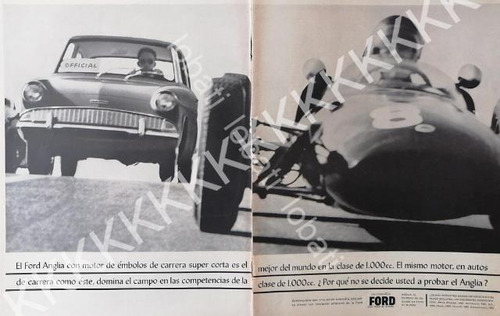 Cartel Retro Autos Ford Anglia Vs Formula 1 1960 /521