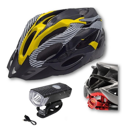 Casco Bicicleta Con Luz + Regalo