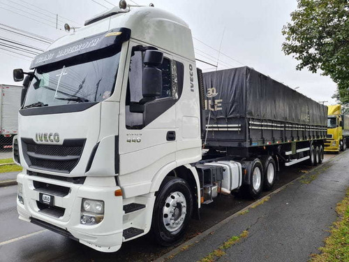 Imagem 3 de 15 de Iveco Hiway 440 6x2 Trucado Ano 2014 + Carreta Graneleira Ro