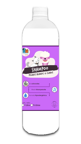 Super Shampoo Pelaje Blanco Orgánico 1 Lt Perros & Mascotas 