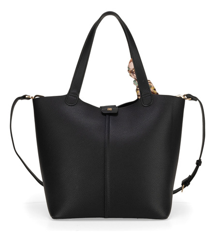 Bolsa Tote Cloe Ixinali Grande Color Negro