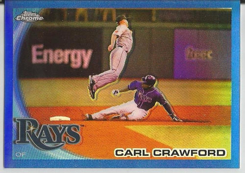 2010 Topps Chrome Blue Refractor Carl Crawford /199 Of Rays