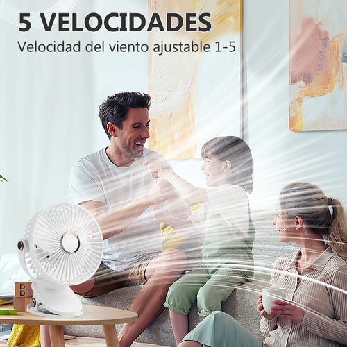 Sa De Ventilador De Escritorio Con Luz 5 Velocidades