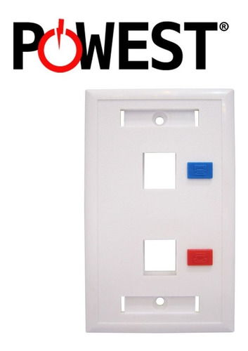 Faceplate Powest Blanco 2 Puertos Para Caja Sobrepuesta