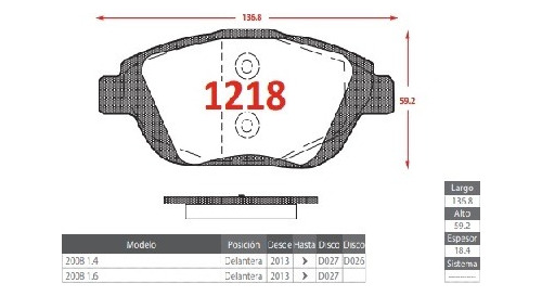 Jgo Pastillas Del Peugeot 2008-208-c3 Blue Hdi 1.5 2020/ Gtx