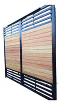 Comprar Portones Hierro Y Madera Corredizo Reforzado