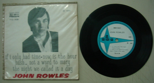 Disco Compacto Simples- John Rowles- Hush..not A Word (Usado)
