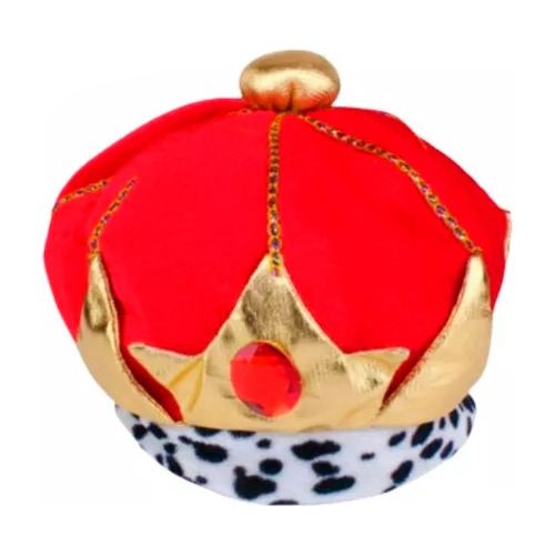 Coroa Luxo Rei Príncipe Rei Momo Fantasia Carnaval Pelúcia
