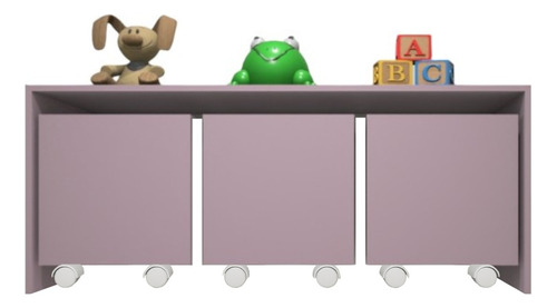 Mesa Organizadora De Brinquedos Lavanda 3 Baús 100% Mdf